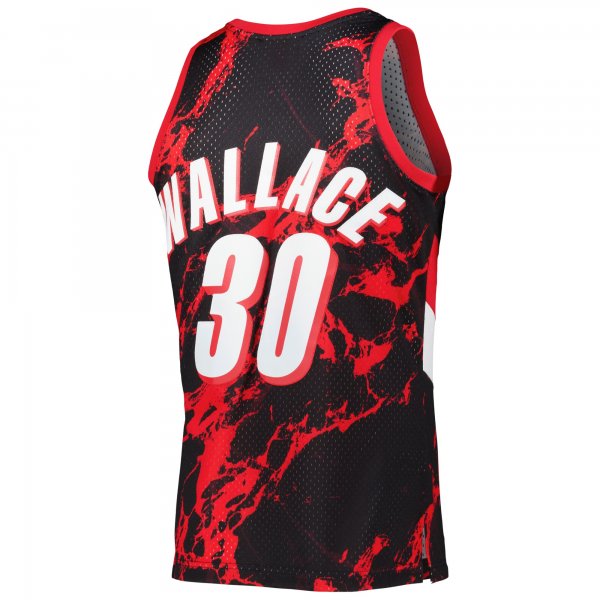 Men's Portland Trail Blazers Rasheed Wallace Mitchell & Ness Black 1999/00 Hardwood Classics Marble Swingman Jersey