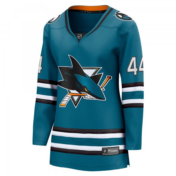 Women's San Jose Sharks Marc-Edouard Vlasic Fanatics Teal Home Breakaway Player Jersey