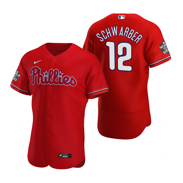 Philadelphia Phillies Kyle Schwarber Red 2022 World Series Flex Base Jersey