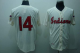 Mitchell And Ness Cleveland Indians #14 Larry Doby Stitched Cream Throwback MLB Jersey