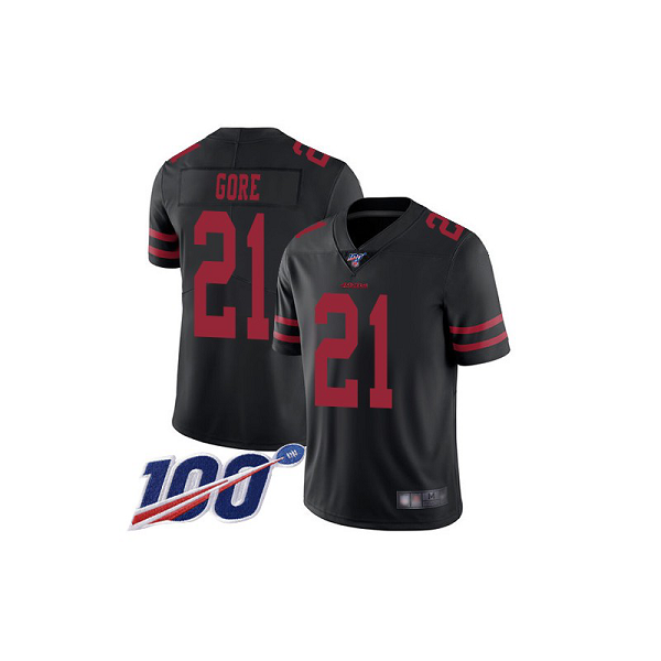 Men's Nike San Francisco 49ers #21 Frank Gore Black Alternate 100th Season Vapor Untouchable Jersey