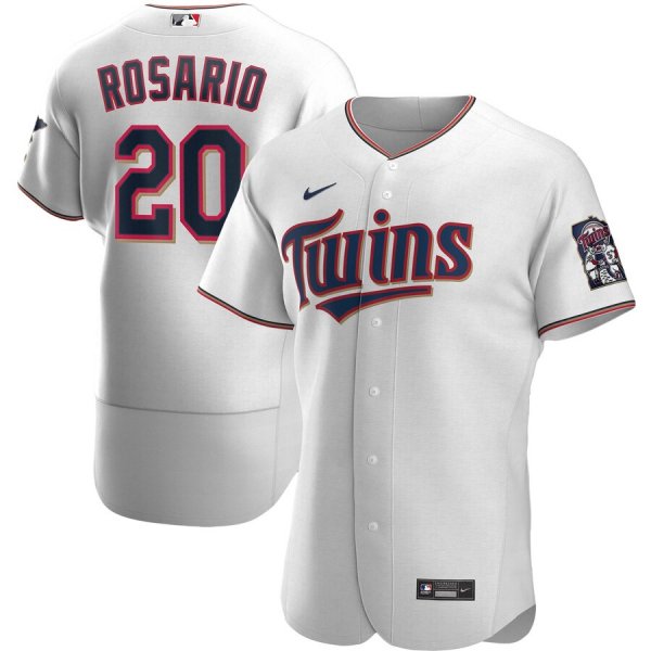 Men's Nike Minnesota Twins #20 Eddie Rosario White Home 2020 Player MLB Jersey