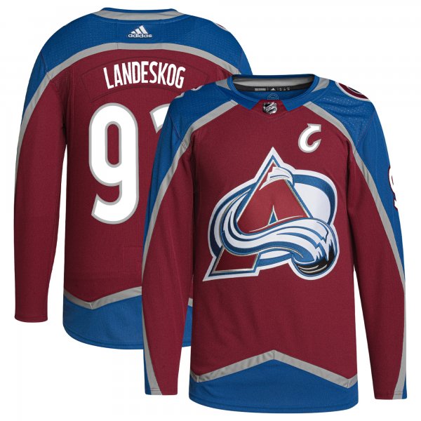 Men's Colorado Avalanche Gabriel Landeskog adidas Burgundy  Primegreen Player Jersey