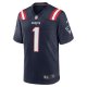 Men's New England Patriots Number 1 Dad Nike Navy Game Jersey