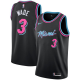 Men's Nike Men's Miami Heat #3 Dwyane Wade Black 2018/19 Swingman City Edition NBA Jersey