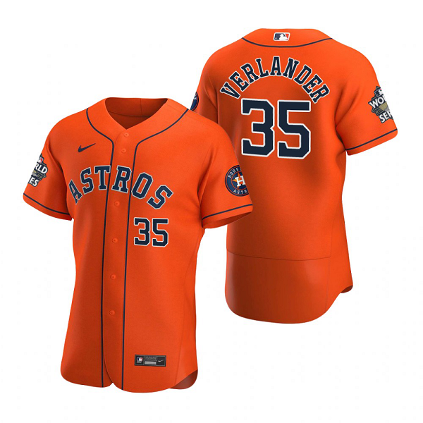 Men's Houston Astros Justin Verlander Orange 2022 World Series Flex Base Jersey