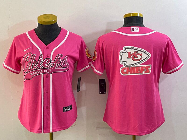 Women's New Kansas City Blank Pink Stitched Baseball Cool Base Jersey