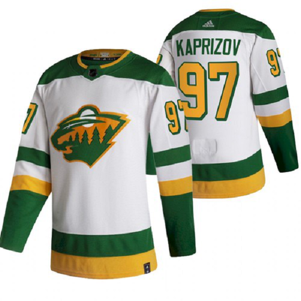 Men's Minnesota Wild Kirill kaprizov 2021 Reverse Retro White Jersey