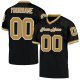 Men's Custom Black Old Gold-White Mesh Authentic Throwback Football Jersey