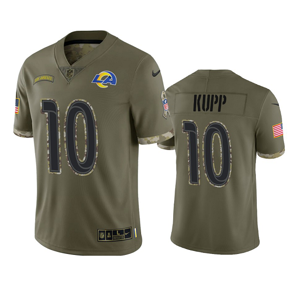 Los Angeles Rams Cooper Kupp Olive 2022 Salute To Service Jersey #10