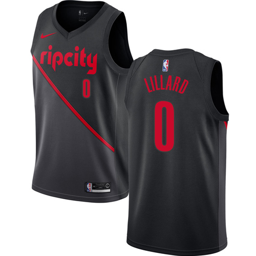 Nike Men's Portland Trail Blazers #0 Damian Lillard Black Swingman City Edition 2018/19 NBA Jersey