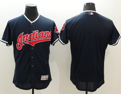 Cleveland Indians Blank Navy Blue Flexbase Collection Stitched MLB Jersey