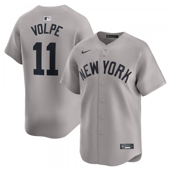 Men's New York Yankees Anthony Volpe Nike Gray Away Limited Player Jersey