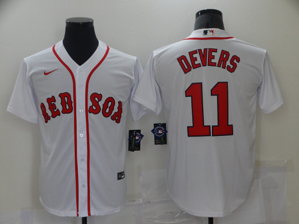 Nike Men's Boston Red Sox #11 Rafael Devers White Cool Base MLB Jersey