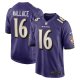 Men's Baltimore Ravens Tylan Wallace Nike Purple Game Jersey