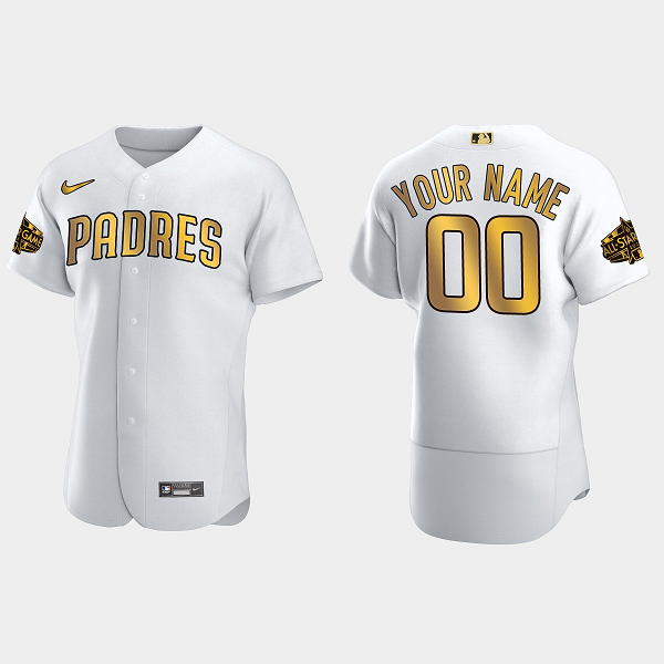 Men's San Diego Padres 2022 MLB All-Star Game Flex Base Custom Jersey - White Gold