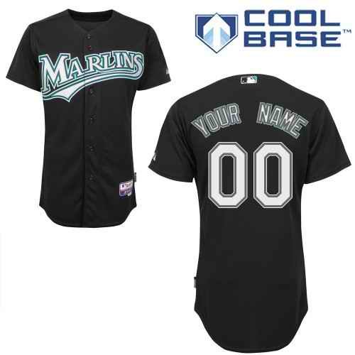 Miami Marlins Blue Men's Customized MLB Jersey