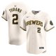 Men's Milwaukee Brewers #2 Brice Turang Nike Cream Home Limited Player Jersey