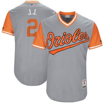 Men's Baltimore Orioles #2 JJ Hardy J.J. Majestic Gray 2017 Players Weekend Jersey