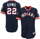 Cleveland Indians #22 Jason Kipnis Navy Blue 1976 Turn Back The Clock Stitched MLB Jersey