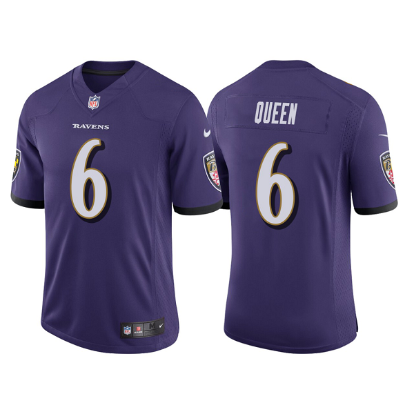 Men's Nike Baltimore Ravens #6 Patrick Queen Purple NFL Vapor Limited Jersey