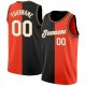 Men's Custom Orange White-Black Authentic Split Fashion Basketball Jersey