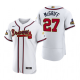 Men's Atlanta Braves #27 Fred McGriff White 2022 Gold Program MLB Jersey