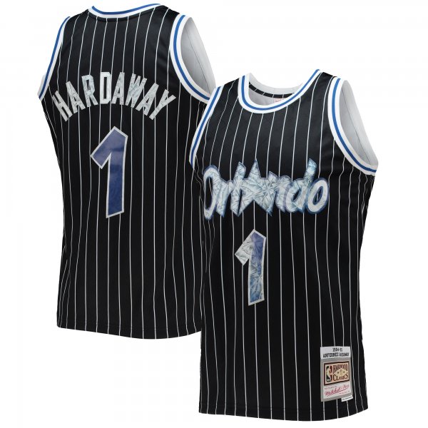 Men's Orlando Magic Penny Hardaway Mitchell & Ness Black 1996/97 Hardwood Classics NBA 75th Anniversary Diamond Swingman Jersey