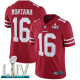 San Francisco 49ers #16 Joe Montana Red Team Color Super Bowl LIV Bound Youth Stitched NFL Vapor Untouchable Limited Jersey