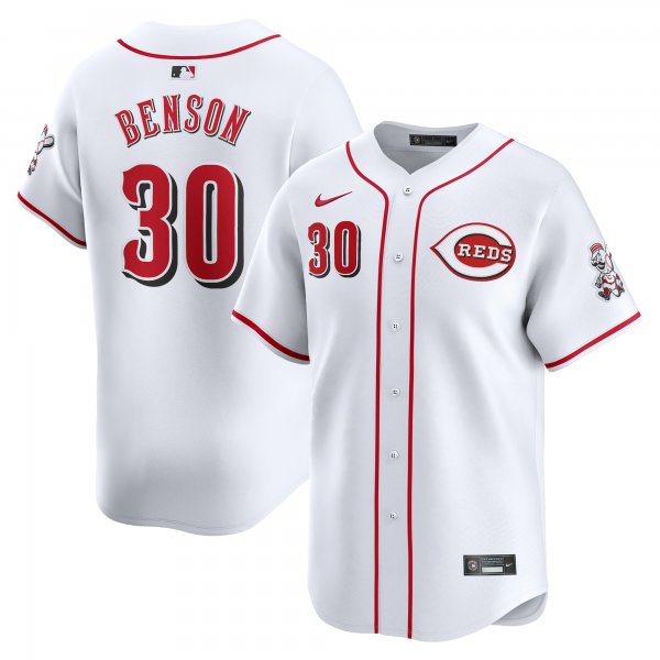 Men's Cincinnati Reds Will Benson Nike White Home Limited Player Jersey