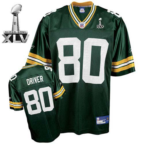 Men's Green Bay Packers #80 Donald Driver Green Super Bowl XLV Stitched NFL Jersey