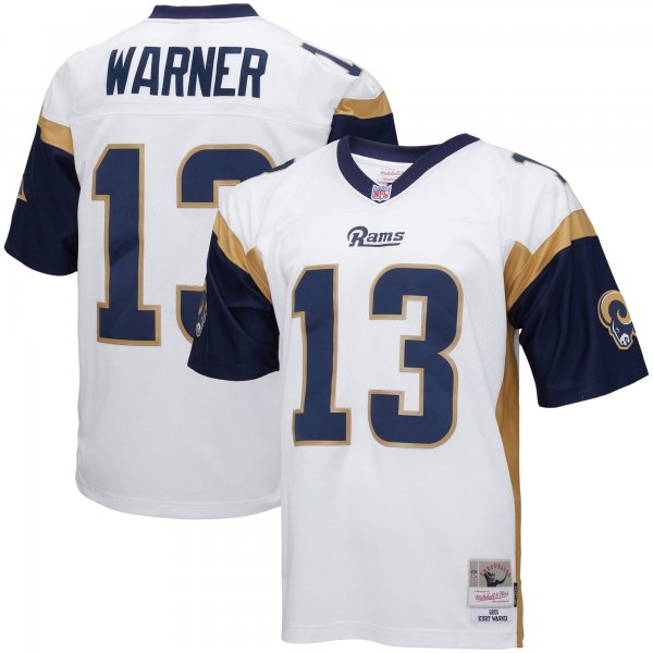 Men's Los Angeles Rams Kurt Warner Mitchell & Ness White Big & Tall 2001 Retired Player Replica Jersey