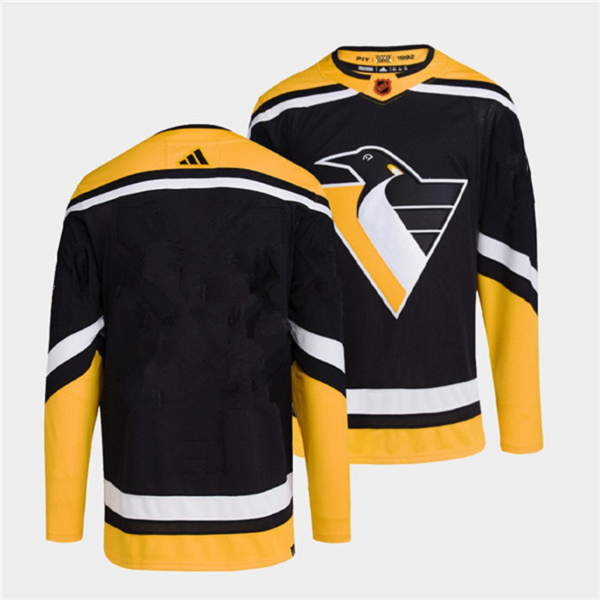 Men's Pittsburgh Penguins Blank Black 2022 Reverse Retro NHL Jersey