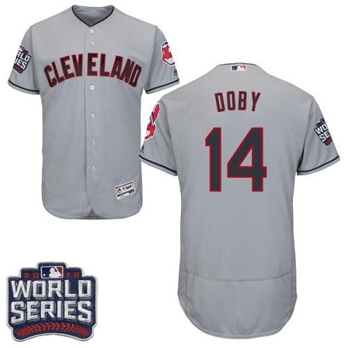 Cleveland Indians #14 Larry Doby Grey Flexbase Collection 2016 World Series Bound Stitched MLB Jersey