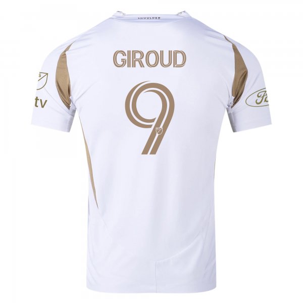 adidas Olivier Giroud LAFC Away Jersey w/ MLS + Apple + Ford Logo 25/26 (White/Gold) (Copy)