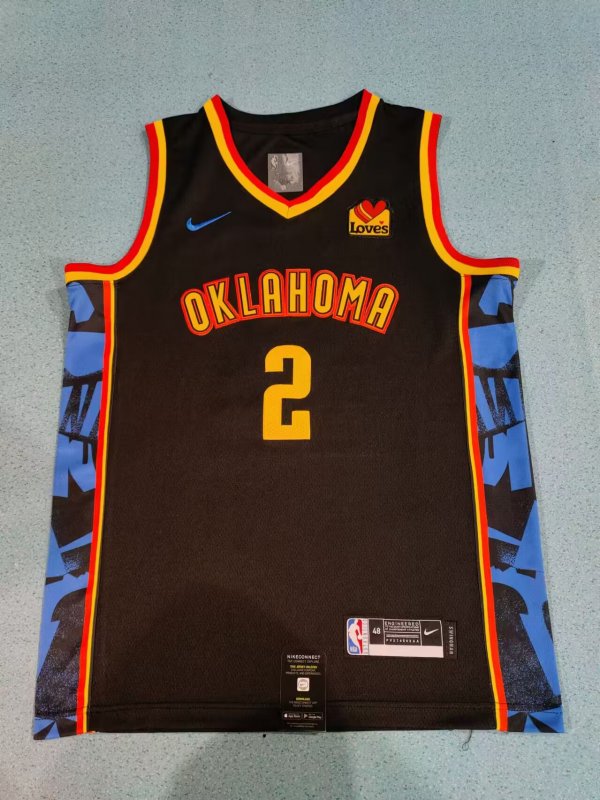 Men's #2 Shai Gilgeous-Alexander Oklahoma City Thunder Black City Edition Jersey