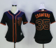 San Francisco Giants #35 Brandon Crawford Black Alternate Women's Stitched MLB Jersey