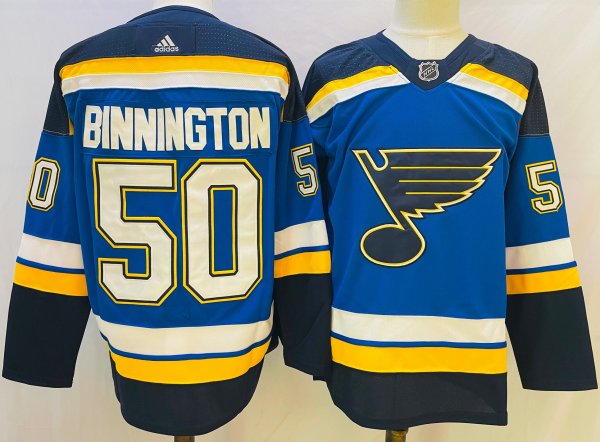 Men's St. Louis Blues #50 Jordan Binnington Blue Home Replica Player Jersey