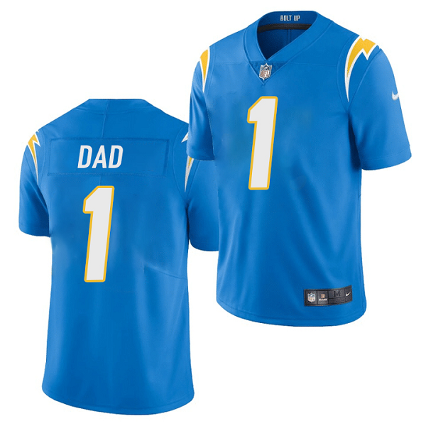 Men's Los Angeles Chargers #1 Dad Electric 2020 New Blue Vapor Untouchable NFL Jersey