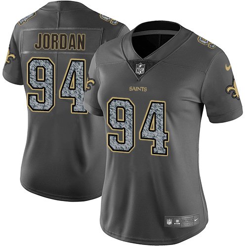 Nike New Orleans Saints #94 Cameron Jordan Gray Static Women's Stitched NFL Vapor Untouchable Limited Jersey