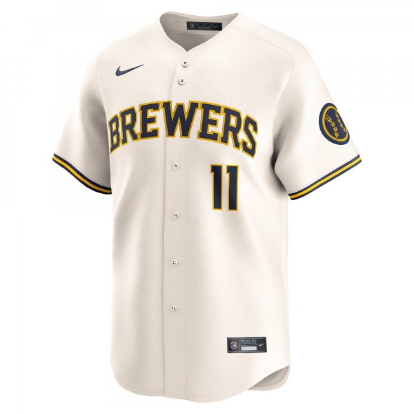 Men's Milwaukee Brewers Jackson Chourio Nike Cream Home Limited Player Jersey