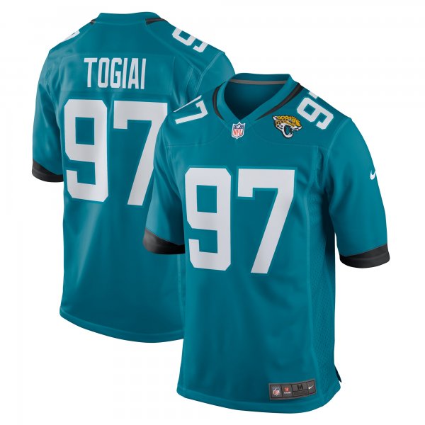 Men's Jacksonville Jaguars Tommy Togiai Nike  Teal Team Game Jersey