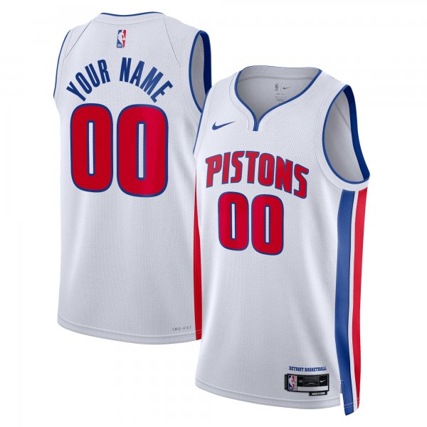 Unisex Detroit Pistons Nike White Swingman Custom Jersey - Association Edition