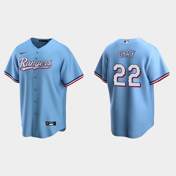 Men's Texas Rangers #22 Jon Gray Light Blue Alternate MLB Jersey