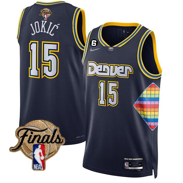 Men's Denver Nuggets Jokic #15 Finals Patch CITY 2021/22 Jersey