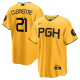 Men's Pittsburgh Pirates #21 Roberto Clemente Nike Gold 2023 City Connect Cool Base Player Jersey