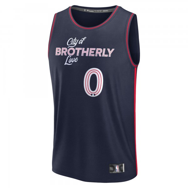 Men's Philadelphia 76ers Tyrese Maxey Fanatics Navy Fast Break Jersey - City Edition