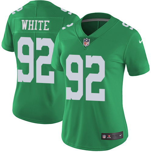 Women's Nike Philadelphia Eagles #92 Reggie White GreenStitched NFL Limited Rush Jersey