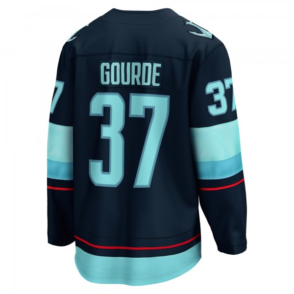 Men's Seattle Kraken Yanni Gourde Fanatics Deep Sea Blue Home Breakaway Player Jersey