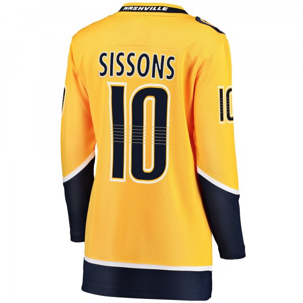 Women's Nashville Predators Colton Sissons Fanatics Gold Breakaway Player Jersey